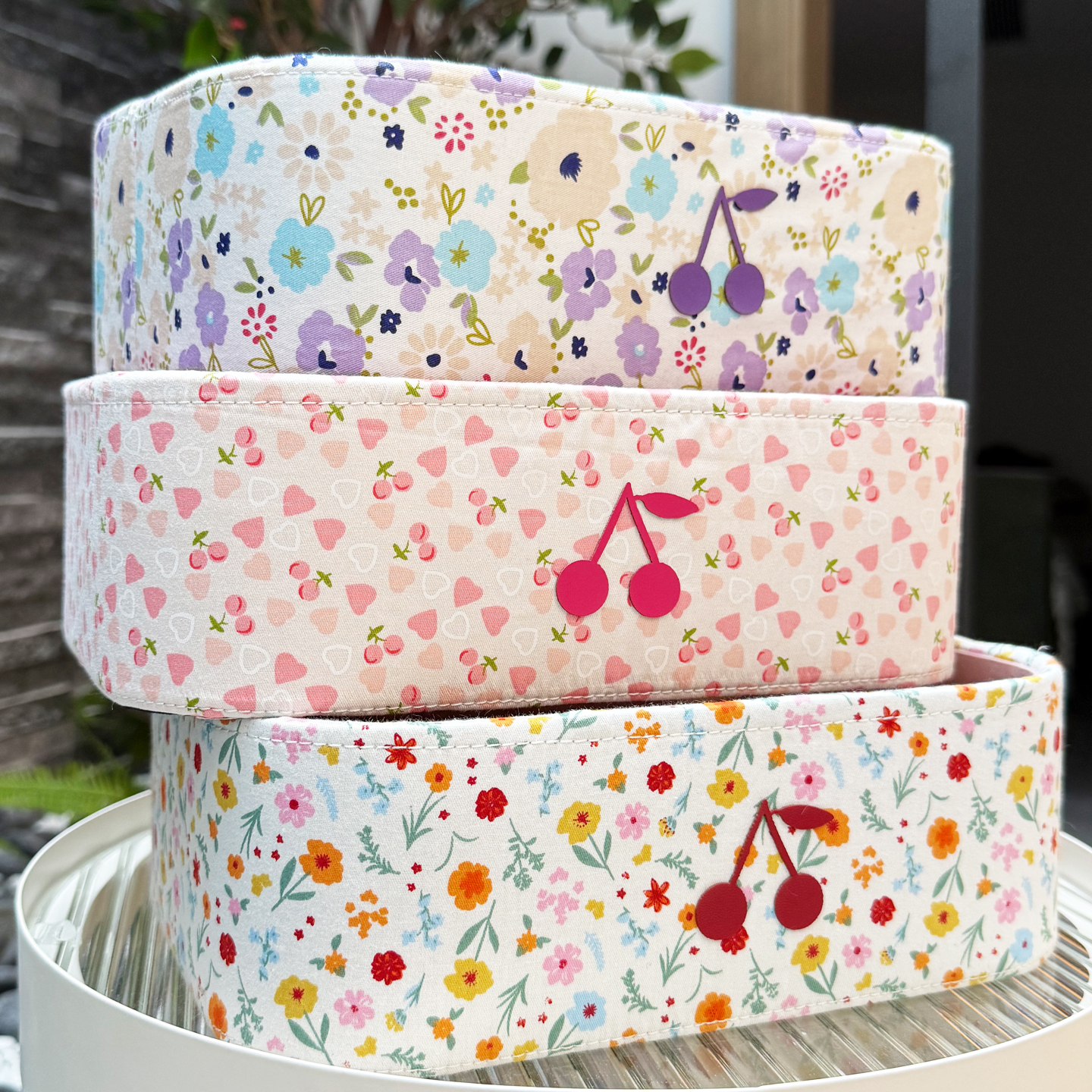 ins少女心布艺樱桃收纳筐