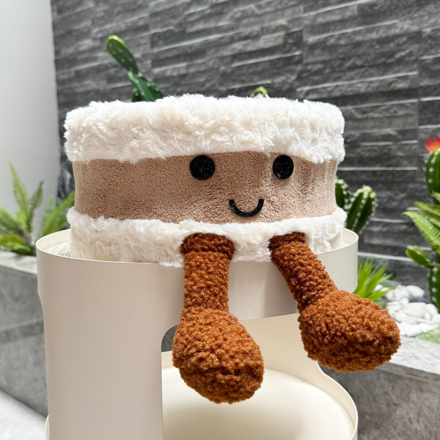 笑脸毛绒收纳筐桌面杂物整理盒杂物储物框学生宿舍床头零食收纳盒,收纳整理,收纳筐,淘宝优惠券,粉丝福利购,淘宝优惠卷