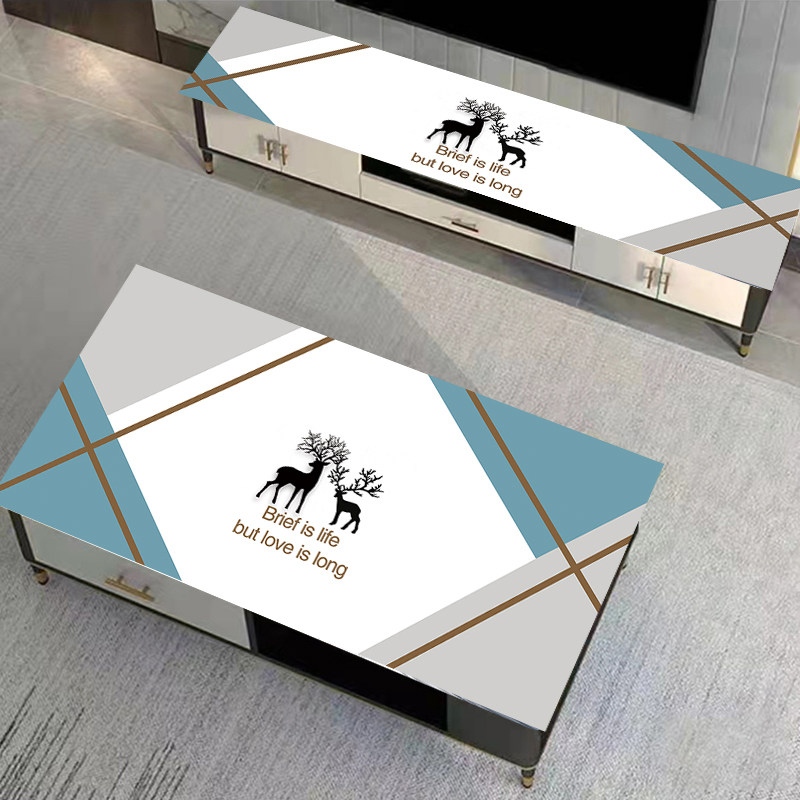 pvc防水软玻璃水晶板茶几电视柜