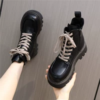 Martens, демисезонные утепленные короткие сапоги в английском стиле, из натуральной кожи, коллекция 2023, в британском стиле, увеличивают рост, подходят для подростков, большой размер