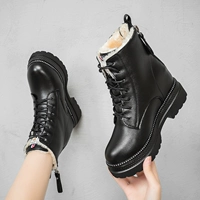 Martens, зимние утепленные короткие сапоги на скрытом каблуке на платформе, коллекция 2023
