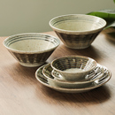 日本进口美浓烧陶瓷复古餐具深菜盘拉面碗早餐盘沙拉钵椭圆鱼盘子