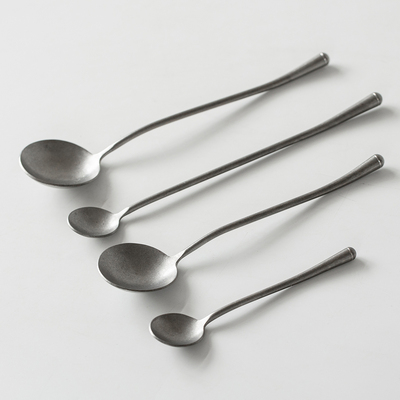 复古做旧哑光餐具304不锈钢勺叉