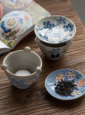 日本樱花茶香炉濑户烧烤茶熏香器