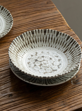 日本进口美浓烧复古釉下彩餐具日式早餐碗深菜盘咖喱饭盘意面盘