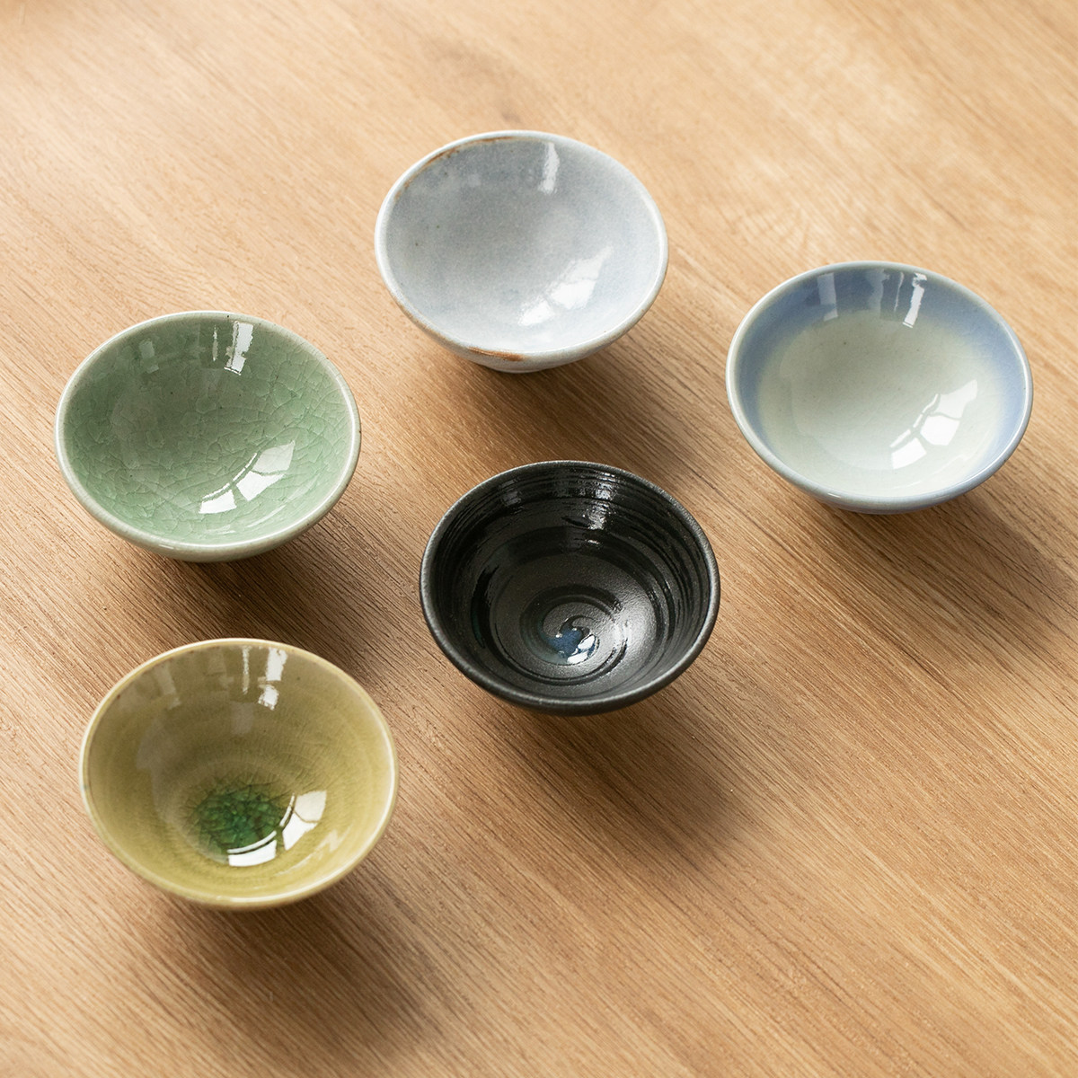 日本进口志野冰裂纹陶瓷平口小茶杯日式清酒杯复古品茗杯功夫茶杯