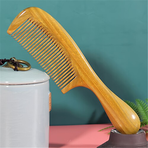 一等品18.5厘米绿檀鼓柄密齿梳