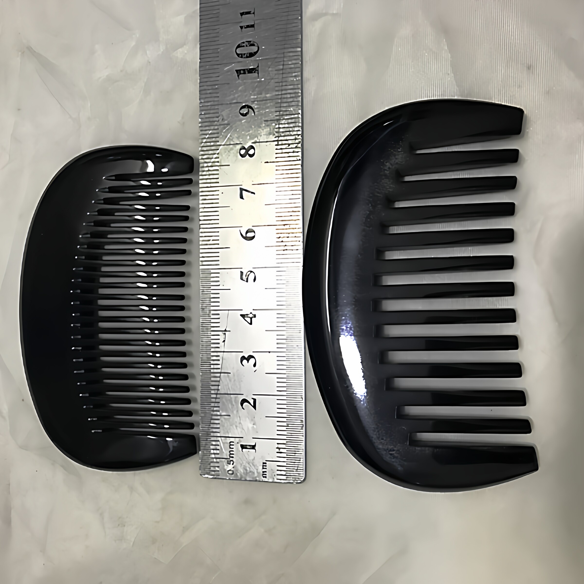 水牛角梳子纯手工防静电正品天然正宗便携包包用小梳子8厘米黑月