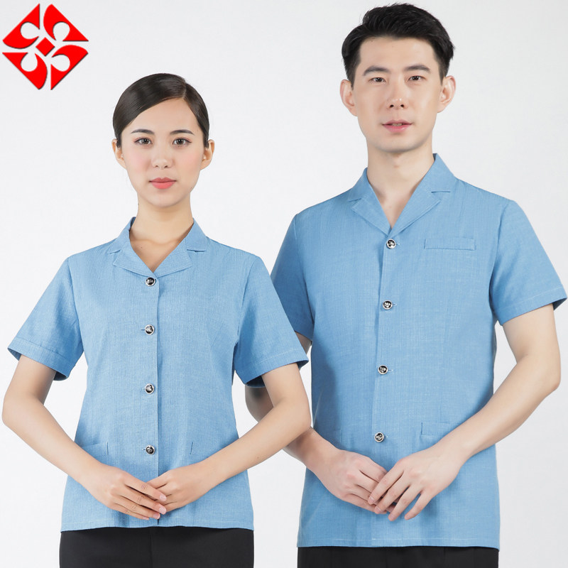 酒店宾馆薄款透气保洁工作服短袖家政物业楼盘清洁阿姨夏季薄套装