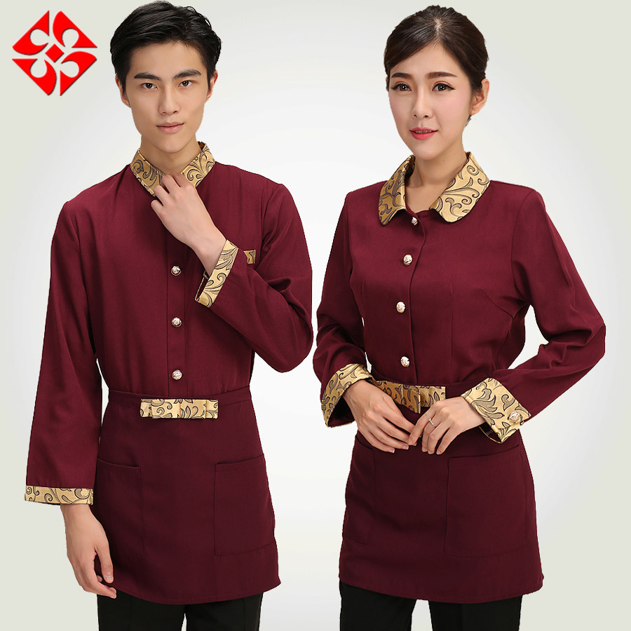 酒店工作服秋冬装女饭店餐饮服务员长袖酒楼火锅店传菜员工作服男