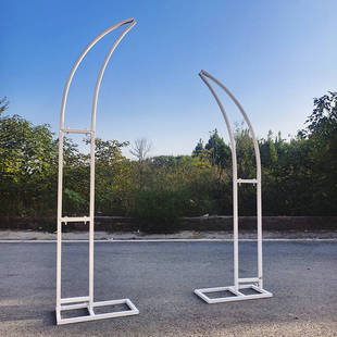 婚庆道具铁艺拱门花架牛角门象牙门草坪婚礼羊角门户外摆件花艺