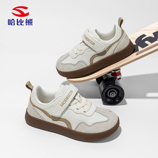 哈比熊儿童休闲鞋宽楦赤足男女童大头宽脚软底防滑轻便减震板鞋子