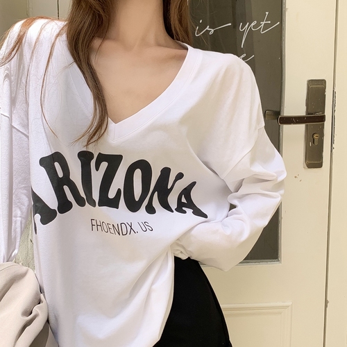 Real shooting of autumn and winter port style letter printed collar pure cotton comfortable loose medium length long sleeve shirt with top inside