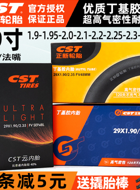 CST正新内胎29寸29×1.9/2.35山地车内胎1.95-2.1-2.2-2.3美/法嘴