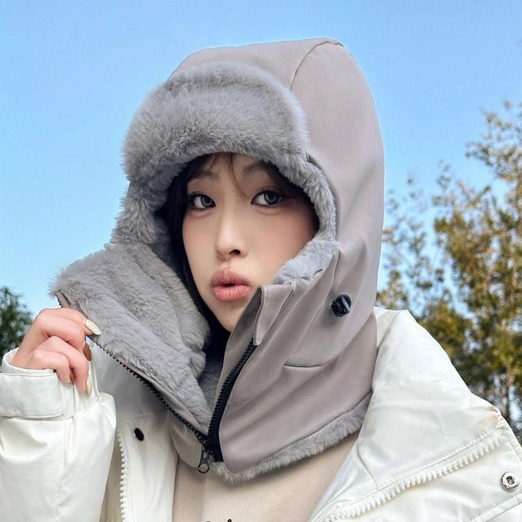 骑车护耳防风帽冬季新款加厚雷锋帽男女防泼水套头帽子围巾一体,服饰配件/皮带/帽子/围巾,帽子,淘宝优惠券,粉丝福利购,淘宝优惠卷