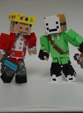 MC我的世界人仔手办周边SMP松饼小队Dream乔治猪神多关节模型