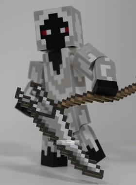 MC我的世界人仔手办史蒂夫实体303末影女王him玩具可动模型带武器