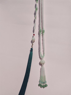 加长背云项链原创长款后缀流苏璎珞明制汉服配饰古风莲花流苏穗子