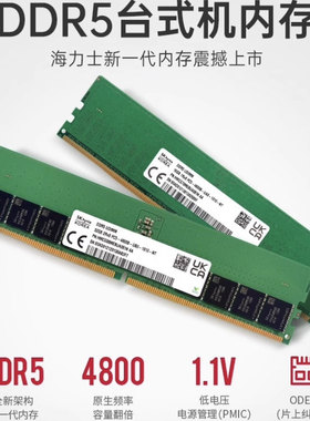 SK 海力士 16G DDR5 32G 5600 4800 16G UDIMM 台式机 电脑内存条
