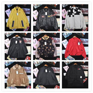 vintage古着棒球服集合框原宿街头数字BF嘻哈风格长款夹克外套Q22