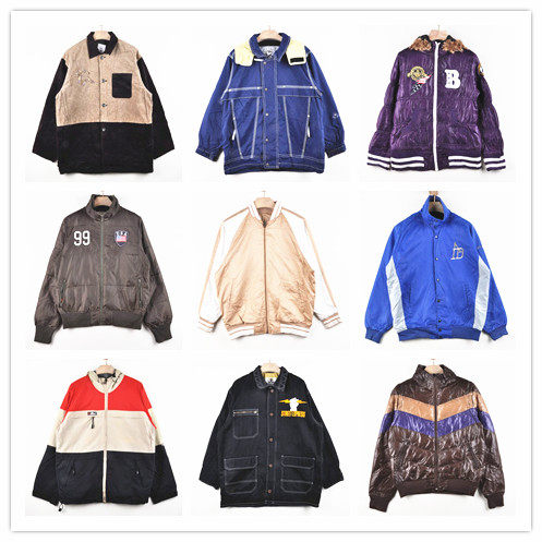 vintage古着欧美日系原宿街头嘻哈宽松撞色拼接棒球服夹克外套J7