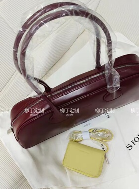 新款小众长款法棍fotts单肩onuk同款高级质感腋下法棍包时尚酒红