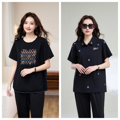 驰爽大码女夏装宽松休闲短袖T恤