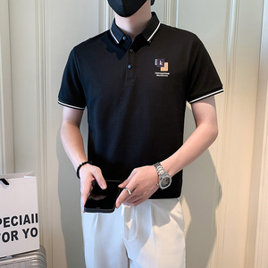 社会小伙字母刺绣polo衫男潮牌短袖抖音-5 PL838-特P48控68图片