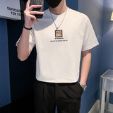 夏季店主风潮牌社会小伙个性简约印花宽松短袖T恤T808-P48控68，男装T恤，电商A400-1（原B352）