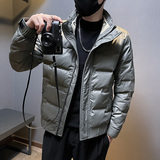 冬季社会小伙立领PU皮羽绒服短款白鸭绒男外套5YR653-P165控225，男装羽绒服，电商A400-1（原B352）