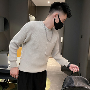 2023秋冬社会小伙痞帅个性口袋潮款针织衫毛衣男4 A821-P78控108图片