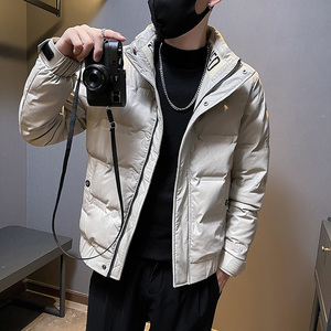 冬季社会小伙PU皮立领压花羽绒服白鸭绒男外套1 YR656-P165控225图片