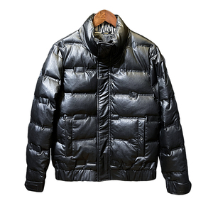 冬季社会小伙立领PU皮羽绒服短款白鸭绒男外套5 YR653-P165控225图片