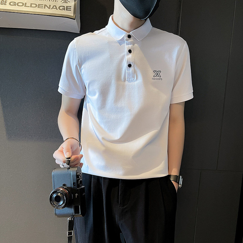 PL85-P58夏季短袖T恤潮牌半袖新款男装个性压花POLO衫-3控78,男装Polo衫,电商A400-1（原B352）