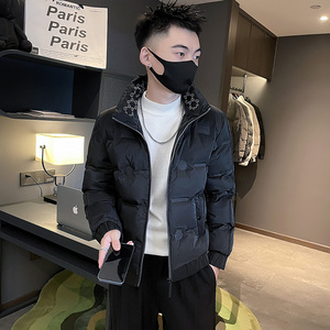 冬季社会小伙立领压花羽绒服短款白鸭绒男外套7 YR658-P130控170图片