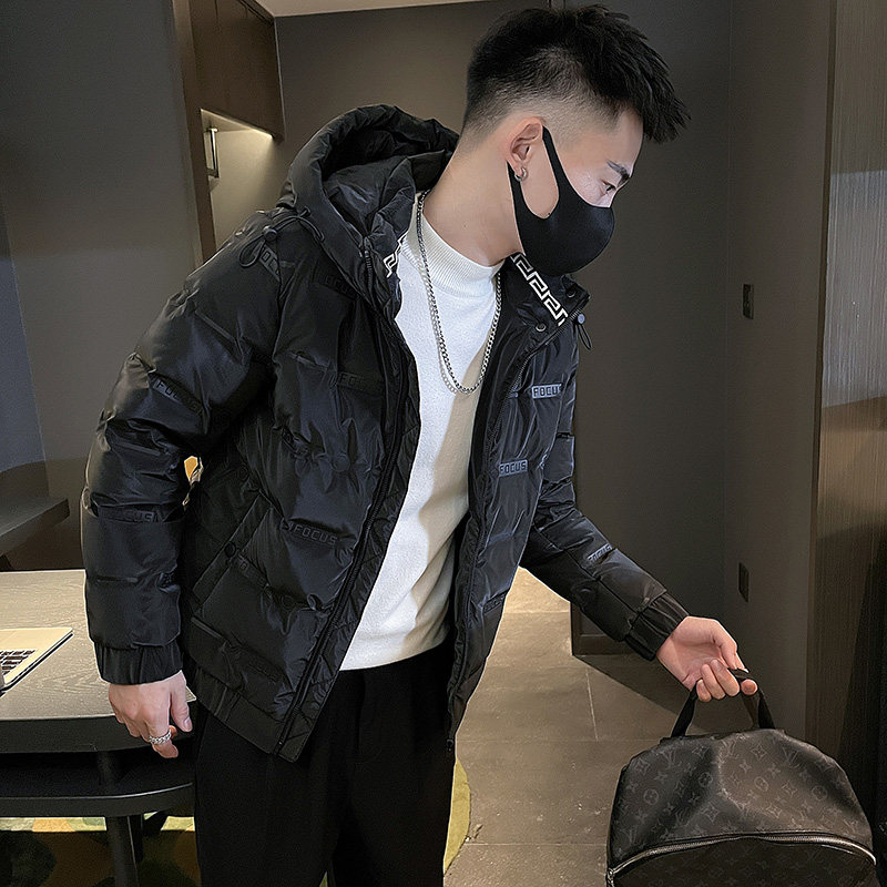 冬季社会小伙连帽压花羽绒服短款白鸭绒男外套YR655-P145控195,男装羽绒服,电商A400-1（原B352）
