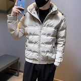 冬季社会小伙连帽压花羽绒服短款白鸭绒男外套YR655-P145控195，男装羽绒服，电商A400-1（原B352）