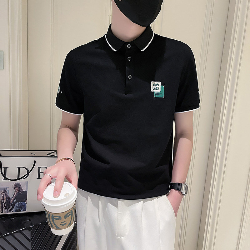 PL83-P58夏季短袖T恤潮牌半袖新款男装个性刺绣POLO衫-1控78,男装Polo衫,电商A400-1（原B352）