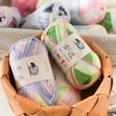 仲夏天丝亚麻蕾丝线长段染棉麻线钩针竹棉手工diy编织毛衣短袖 线