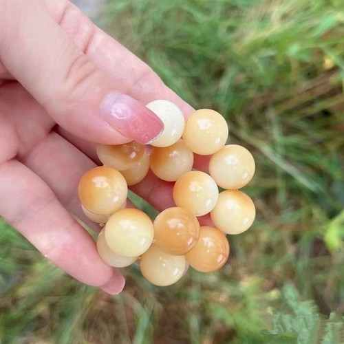 白玉菩提男女款炭烧小馒头手串