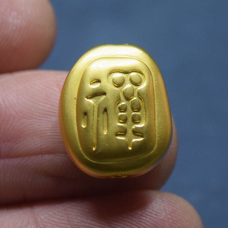 复古工艺双面禅字背云隔珠 金色背云禅字背云特色民族风佛珠配件