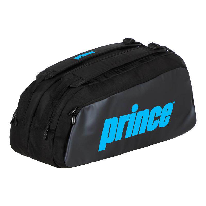 代购Prince王子网球包大容量便携收纳性强耐用黑色耐磨面料