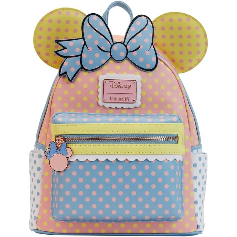 代购Loungefly女士迪士尼双肩包轻便携带前袋拉链装饰挂件多层储