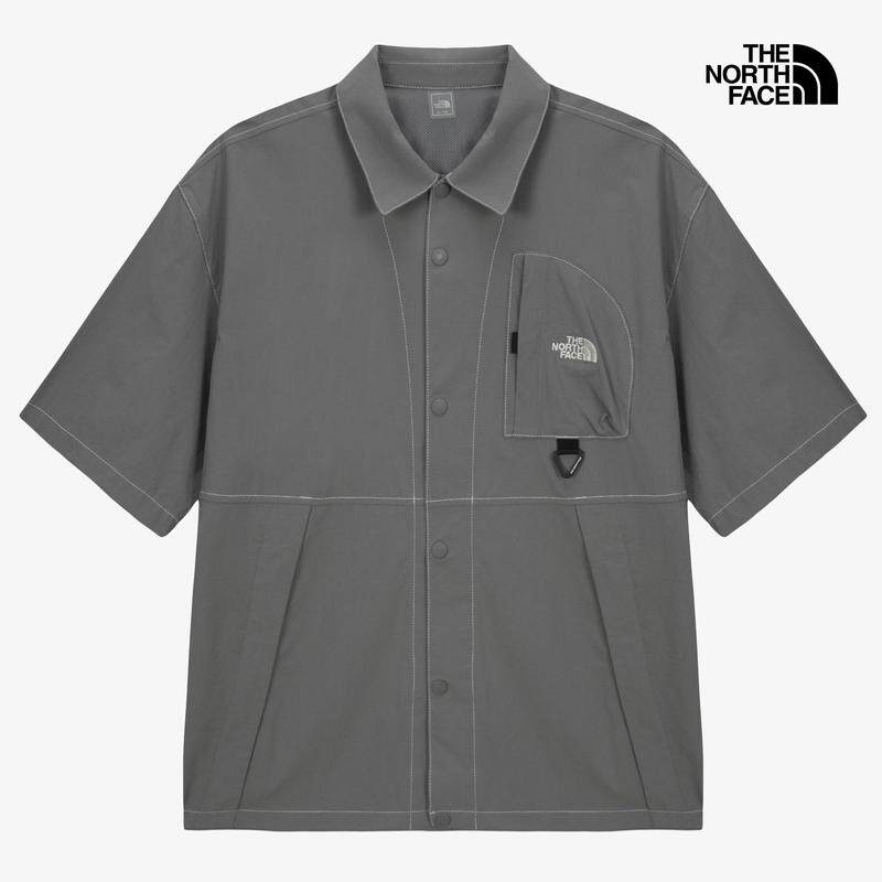 代购THE NORTH FACE北面男女POLO衫透气轻便保暖耐磨灰色短袖