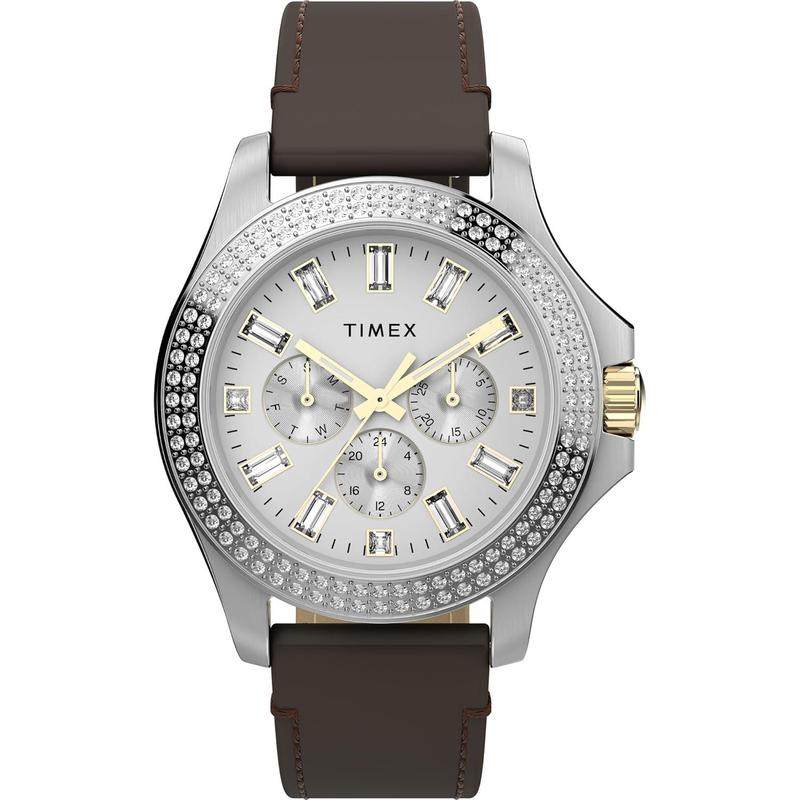 代购Timex天美时女士腕表计时夜光日期测速皮带金属防水镶钻商务