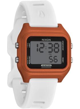 代购Nixon男士腕表计时夜光日期闹钟硅胶防水橙色白色运动休闲