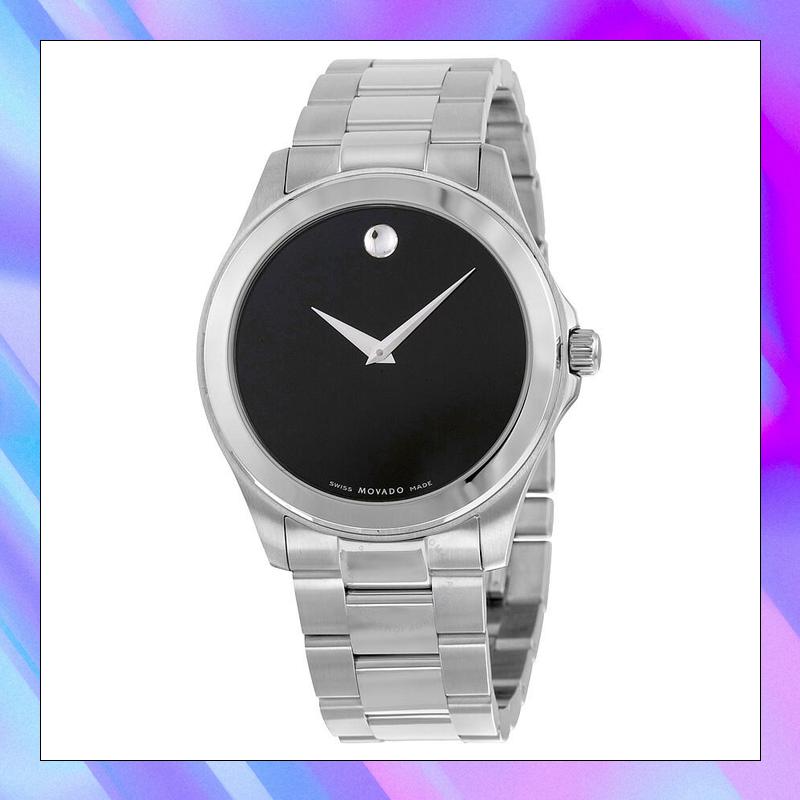 正品摩凡陀Movado Junior 瑞士手表男式经典银黑钢带腕表0605746 手表 瑞士腕表 原图主图