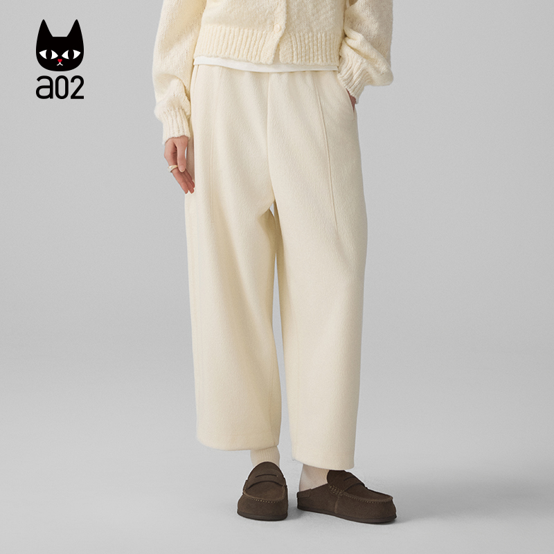 a02【ML麦麸系列】宽松通勤气球裤加厚休闲裤子女2025新款冬季