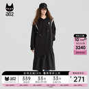 设计感拼接长裙子秋装 a02黑猫系列黑色宽松连衣裙女2025新款 秋季