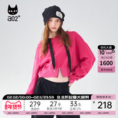 卫衣 宽松显瘦休闲短款 翻转卡片 a02甜酷连帽卫衣女2025秋新品